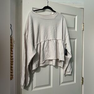 Lucky Brand cream Babydoll Sweatshirt